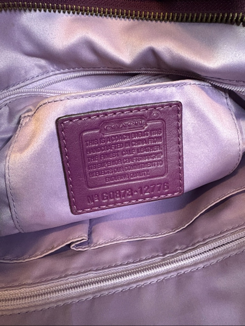 Plum Large/XL Coach 2008 Zoe Patent Leather Hobo Y2K Shiny Slouch It Girl Bag - Picture 9 of 9